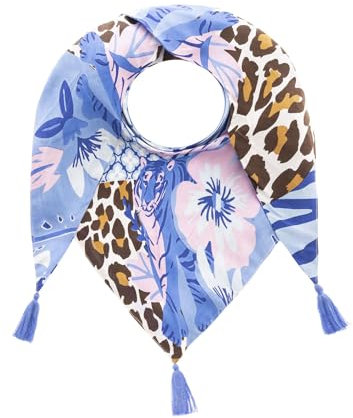Zwillingsherz Dreieckstuch Wild Leo Blau mit Fransen