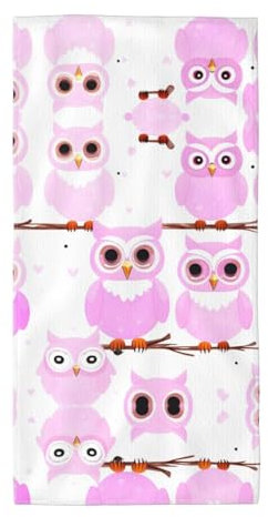ZHAOUR Handtuch, 30,5 x 61 cm, saugfähig, niedlicher Eulen-Druck, Strand-Pool-Handtücher für Damen und Herren, leichtes Bad, Reisen, Fitnessstudio