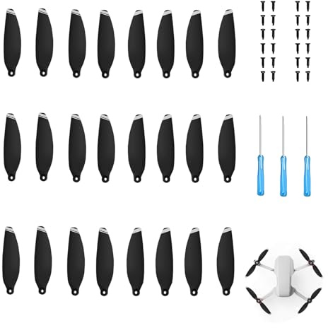 Propeller Kompatibel mit DJI Mini 4K, Mini 2/SE/2 SE, 24 Stück Geräuscharme Wind 4726 FM Propeller, Austauschbares Drohnenzubehör zur Geräuschreduzierung, Einschließlich Schrauben und Schraubendreher