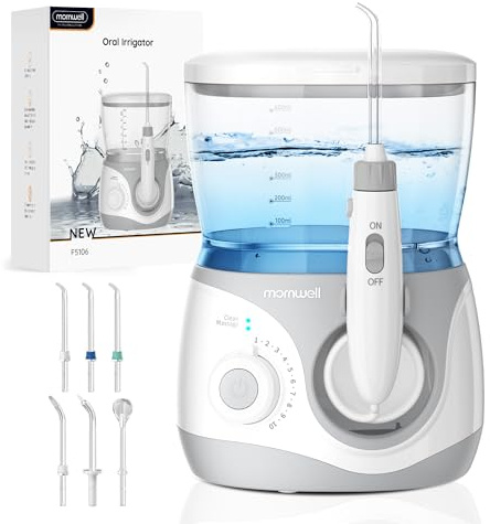Mornwell Irrigador Dental Profesional Eléctrico con 10 Niveles de Presión (Grande A)