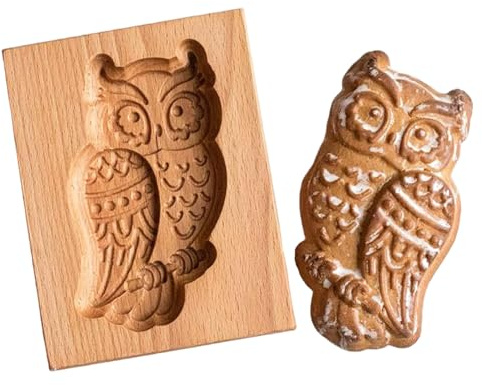 Keksformen zum Backen | Keksformen aus Holz, 3D-niedliche Eulen-Prägestempel, Form für Weihnachten, Küche, DIY, Keks-Backwerkzeuge
