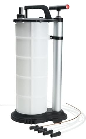 FreeTec - Pompa per l’aspirazione dell’olio, pompa a mano con 3 tubi, aerazione dei freni, 9 litri, pompa aspirante per liquidi