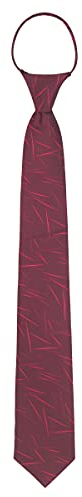 WANYING Herren 7cm Schmalen Krawatte Vorgebunden mit Reißverschluss Security Sicherheits Krawatte Casual Business Länge 48cm - Gestreift Bordeaux
