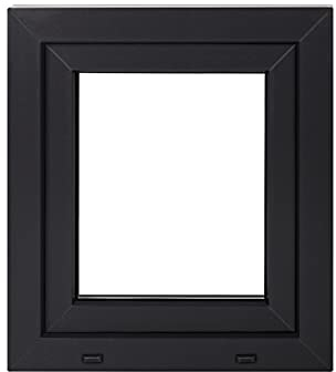 Komforta Fenster Weiß/Anthrazit - Alle Größen Kellerfenster BxH 450 x 500 mm - Garagenfenster/Gartenhaus Fenster PVC BxH 45 x 50 cm 3-fach Verglasung-Din Rechts-Dreh Kipp Kunststofffenster-B2B