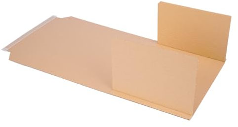 verpacking 25 Stück | Buchverpackung DIN A3 selbstklebend in Braun | 430x310x10-60 mm - Wickelverpackung BV-5