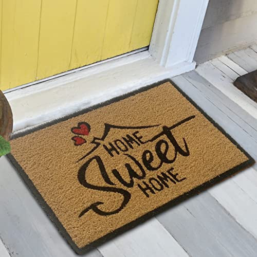 Teppich-Traum Moderner Schuhabstreifer aus robustem Kokos • liebevolles Design in schwarz rot, 45 x 75 cm