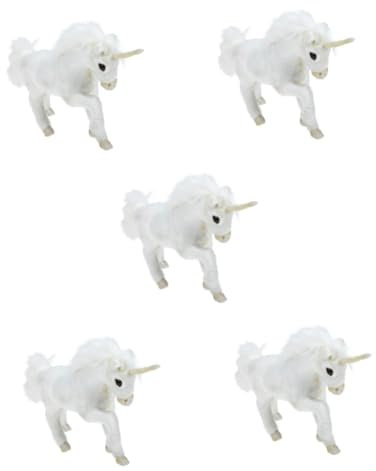 ibasenice 5st Simulation Einhorn Stofftier-spielzeugpuppe Fliegende Pferde-actionfiguren Einhorn Spielzeug Nordisch Inspirierte Dekoration Kleinkind Weihnachten Plastik Weiß Lauflernhilfe
