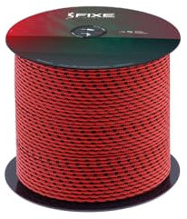 FIXE - Cuerda Auxiliar Escalada - Cuerda semiestática 100% Poliamida, 2 mm, 100 metros Roja - Alta resistencia y durabilidad
