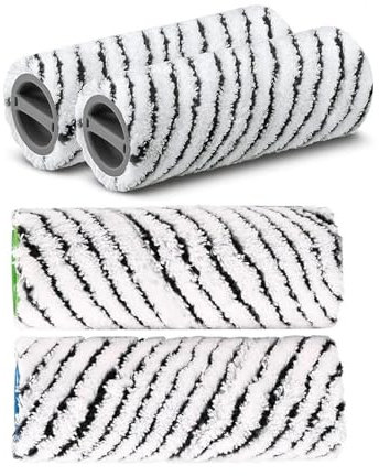 DispRA Set mit 4 grauen Steinrollen, kompatibel mit einem robusten Hartbodenreiniger, kompatibel mit Kärcher FC7 FC7 Premium FC5 FC 5 Premium 2.055-021.0