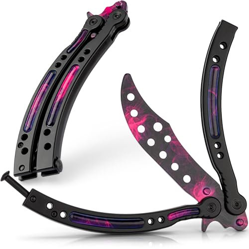 MAJESTY FOREST® CSGO Butterfly Trainer (Galaxy) - Balisong Messer als Trainingsmesser mit E-Book zum Tricks lernen