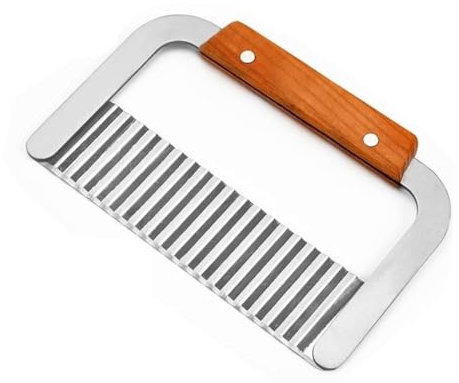 2025 Neu Wellenschneider für Pommes, Obst & Gemüse - Spülmaschinengeeignetes Wellenmesser - Riffelmesser für Erwachsene & Kinder - Solides Wellenschnittmesser aus Edelstahl