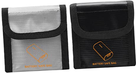 Alasum 2stücke Feuerfeste Akku Ladetasche Akku Safe Tasche Für Drohnen-headset Leichte Aufbewahrungstasche Kompatibel Mit Zufällige Farbe