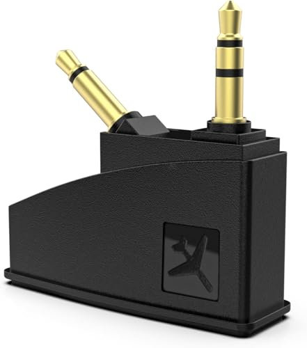 QC35 Airplane Headphone adapter, 3.5mm Male to 3.5mm Female Headphones Airline Adapter Compatible with Bose QC45 QC35ii QC35 QC20 QC25 QC3 QC2 NC700 SoundLink SoundLink II AE2 AE2i AE2W Headphones