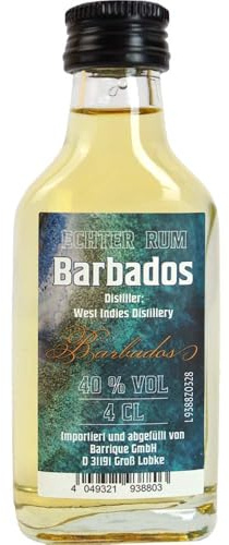 Echter Barbados Rum Vegan Destilliert von West Indies Distillery Miniaturflasche 40ml