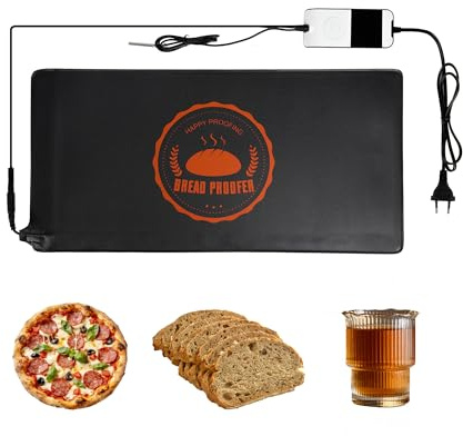 Hyindoor Tapis Chauffant pour Pain, Tapi de Fermentation de Pâte Coussin Fermenté avec Thermostat et Minuterie (54x27cm)