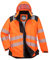 Portwest T400 Men's PW3 Lightweight Hi Vis Hooded Work Jacket Reflective Full Zip Safety Utility Quilt Lined Waterproof Workwear Orange/Black, XX-Large