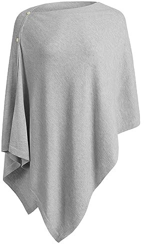 PULI Damen Schal Poncho Decke Cape Cardigan Kaschmir/Kaschmir Wickelschal für Frühling Sommer Herbst, A-grau, Gr. Einheitsgröße