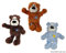 KONG Wild Knots Hundespielzeug, Bär, Größe M/L, 3 Stück