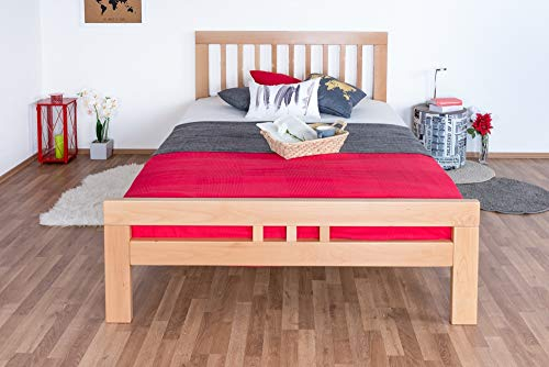 Easy Premium Line Doppelbett K8 in Überlänge 140 x 220 cm, Buche Vollholz massiv Natur