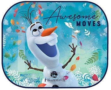 R.A.E Set mit 2 Sonnenblenden für Auto 44 x 35 cm für Kinder + 1 PC Aufkleber Ersatzteile Auto Europa - (Disney Frozen)