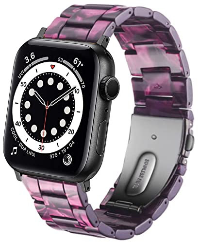 DEALELE Compatible con iWatch 38mm 40mm 41mm, Sostituzione Cinturino in Resina Colorata per Apple Watch Series 8/7 / 6/5 / 4/3 / SE Donne Uomini, Viola