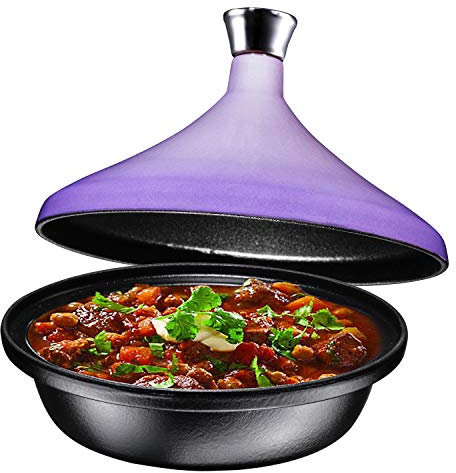 Bruntmor Cruset Tangine/All Clad Tagin Para Tajine Dish All Clad 4-Quart Cooking Pot. Pequeño marroquí Tagine Le Creuset. Ollas Tagines con difusor plateado
