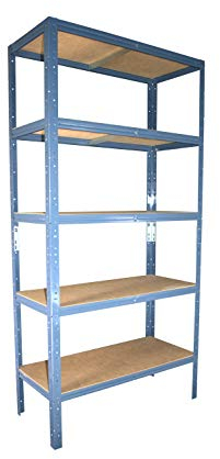Shelf Creations Basic Schwerlastregal blau 155 x 120 x 30 cm mit 5 Böden Stecksystem aus Metall verzinkt: Metallregal geeignet als Kellerregal, Lagerregal, Archivregal, Ordnerregal, Werkstattregal