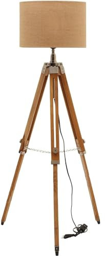 Exotic Art Treppiede in legno lampada da terra finitura naturale altezza regolabile Home Decor treppiede