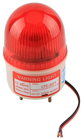 Othmro Signallampe LTE-2071 24 V 10 W rotes Blinksignallampe helles Industrielicht Warnlicht 1 Stück