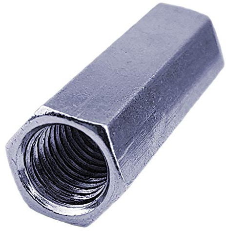 MegaHaustechnik 10 Stück Verbindungs Muttern Größe M8 Stahl verzinkt Sechskant SW 11mm, Länge 50mm lang Kupplung Distanz Muffen Verlängerung Stangen Verbinder Hülsen Kupplungen Gewinde Abstand