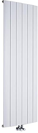 Milano Skye White Vertical Single Flat Panel Aluminium Radiator - 1600mm x 565mm