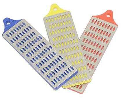 Diamond Whetstone Diamant-Schleifstein-Set, 3-teilig Stein schärfen Diamantstein-Schärfset Diamant Steinschärfer Diamantschärfstein-Set mit 3 Schärfsteinen in 3 Körnungen