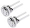 2 Piezas Pulsador Doble para Cisterna WC Botón Reemplazo de Doble Descarga 38 mm para Inodoro Botón de Tanque de Inodoro (Plata)