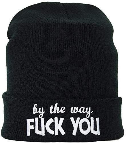 EXPRESS-STICKEREI Lustige Strickmütze - Warme Wintermütze mit Spruch by The Way... Fuck You - Beanie für Damen und Herren - Unisex Wollmütze - Haube mit Spruch