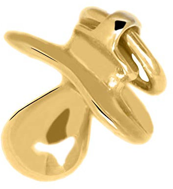 My Gold Damen Kinder Anhänger Schnuller Gold 750 (Ohne Kette) Echtes Gelbgold (18 Karat) Massiv Gegossen 15mm x 11mm Babyloving A-03640-G501