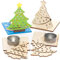 Baker Ross FE908 WeihnachtsbaumTeelichthalter Bastelset aus Holz - 4er Pack, Holzteelichthalter für Kinder zum Basteln und Bemalen, Weihnachtsbastelsets