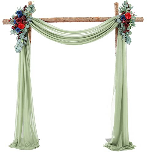 Tüll Fotovorhang Hintergrund Vorhäng,Hochzeitsbogen Deko Tüllstoff Hochzeit Bogenvorhäng Freihandbogen Querbehang Deko Gardinen Vorhang für Babyparty Party Hochzeit Torbogen Zeremonie,70*550cm Grün