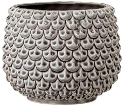 Nordring Retro Übertopf Vintage Pflanztopf für Zimmerplanzen Blumentopf Pino L (16,5 cm ø), grau, Keramik