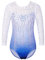 ZNYUNE Gymnastikanzug für Mädchen Ärmellos Langarm Farbverlauf Tanz Gymnastik Trikot 3-14 Jahre B285 LightBlue 12A
