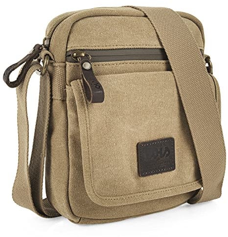 Lois - Umhängetasche Herren Klein mit verstellbarem riemen - Herren Umhängetasche Klein hergestellt aus hochwertigen Materialien - Dauerhaft Kleine Umhängetasche Herren - Herrentasche Zum Umhän, Camel