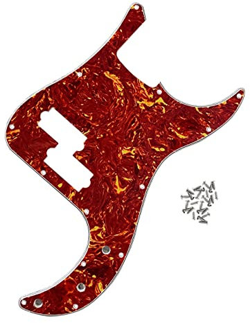 13 Löcher, 4-lagige Löcher, rotes Schlagbrett für E-Gitarren, Bass, 4 Saiten, Schlagschutz, Kratzplatte mit Schrauben E-Gitarren-Teile