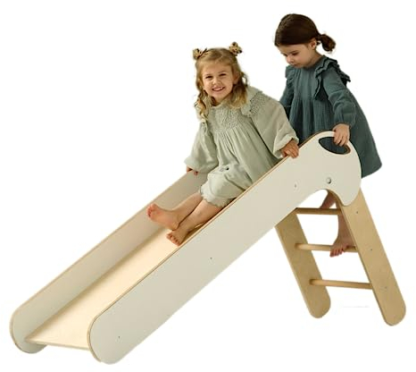 Tobogán de madera para niños, parque infantil en casa, tobogán plegable para niños, tobogán de madera Montessori