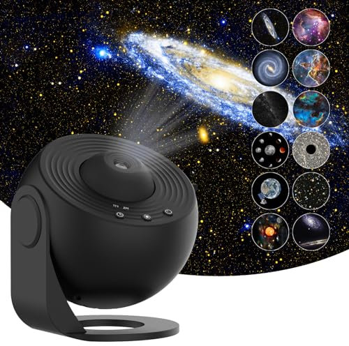 Star Projector, FLEVO Galaxy Projector, 12 in 1 Planetarium Star Projector, Realistic Starry Sky Night Light, 360° Rotation, Timing, Quiet Design, Effect