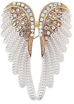 Broche en forme d'aile d'ange pour femmes, filles, hommes, oxyde de zirconium et émail en forme d'ailes d'elfe, épingles à clip pour châle, robe, manteau, écharpes, sacs à dos, broches tendance,