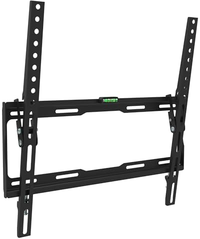 Atlantis P022-286ST Support Mural inclinable pour TV, Support Mural pour TV de 32 à 60, Max 35Kg, Max VESA 400x400. Inclinaison Verticale de 0° à -8°. Montage simplifié.