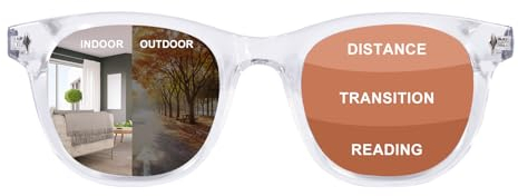OuShiun Photochrome Progressive Multifokus Lesebrille, Blaues Licht Blockierende Blaulichtfilter Computerbrille für Damen und Herren