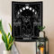 Goth Black Cat Tapisserie, Gothic Tarot-Hexe, vertikaler Wandbehang für Männer, schwarz-weiß, ästhetischer Anime-Hexerei-Kunst, für Schlafzimmer, Wohnzimmer, Poster, 101,6 x 152,4 cm