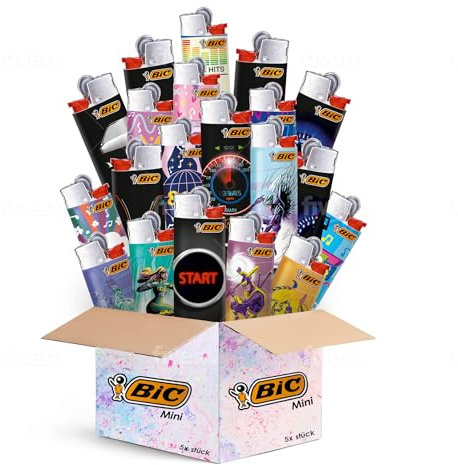 sunmondo® BIC Mini Feuerzeuge (5er Mix Mini)