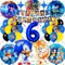 Sammelalbum Sonicc Decoración Cumpleaños 6 Años, 31 Piezas Kit Globos de Cumpleaños Niño Sonicc, Decoración para Fiesta Cumpleaños Niño, Globo de Aluminio en 3D y Pancarta de Feliz Cumpleaños