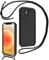 Coalbooliy Handyband für iPhone 11 Hülle 6,1 mit Band, Handyhülle Kameraschutz Weiches Silikon Necklace Stoßfeste Schutzhülle mit Kordel zum Umhängen Cover für Mädchen Frauen, Schwarz